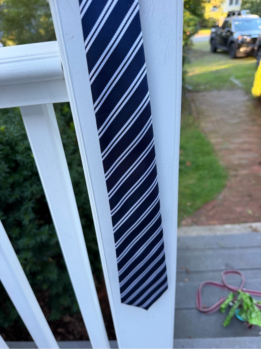 Childrens Place Navy and White Diagonal Stripe Tie